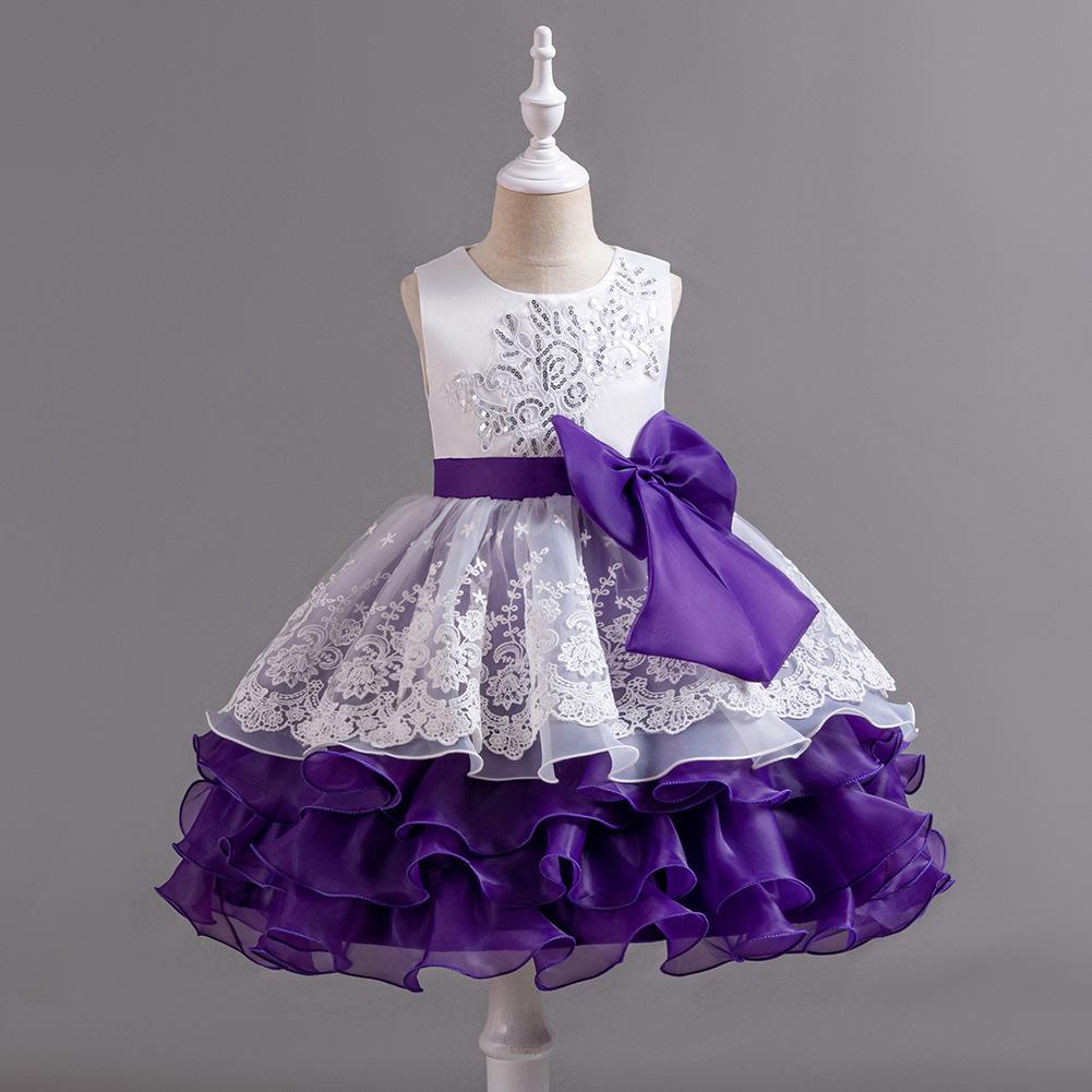 Girls' Dresses Skirts Bowknot Flower Girl Wedding Evening Dresses Birthday Party Puffy Dresses Programme Performance Dresses  Girl's Favourite Dress