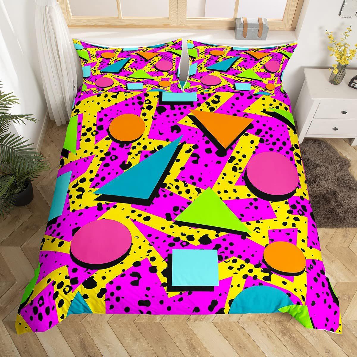 

Цветное абстрактное геометрическое покрывало для одеяла из трех частей, современное постельное белье с цифровой печатью EU single 135*200