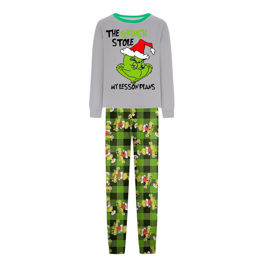 Print Cute Family Set Pajamas, Home Clothes, Family Set Long Sleeve Top Pants Set