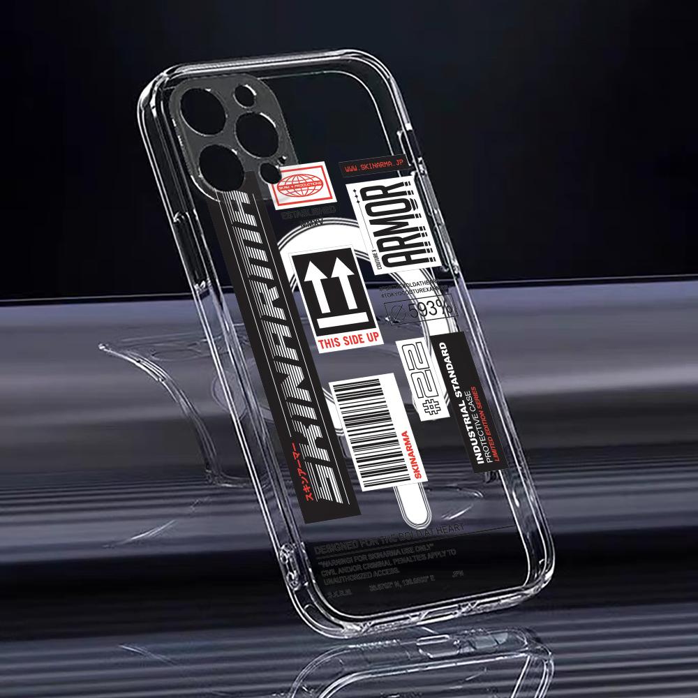 Fashion Street S-Skinarma Phone Case For iPhone 17 16 15 14 13 12 Pro Max Plus With Magnetic Crystal Clear Case Wireless Charge
