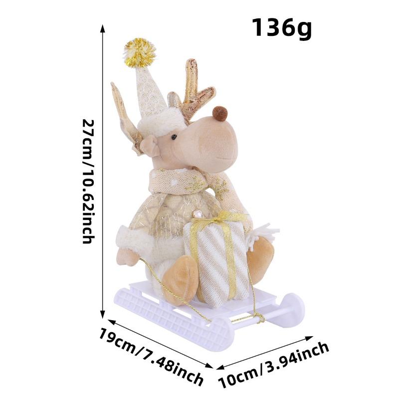 

Christmas Sleigh Doll Ornaments, Holiday Santa Elk Doll Window Ornaments Christmas Dolls