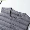 MUISHUYU Ultra Lightweight Collarless Inner Down and for Fall and YU41 Men's Vest, Lightweight, Warm, Cold-Proof Winter, (JP, Alphabet, M, Gray)