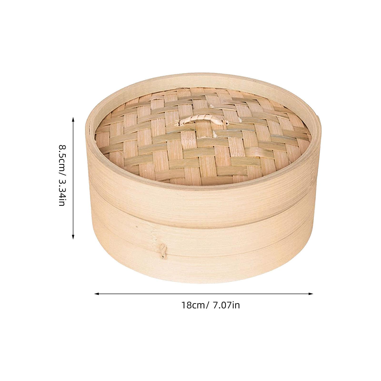 1 Set Bamboo Steamer Basket Household Kitchen Steamer for Buns Meat Vegetables Rice Dumplings Cooking Tool Food Steaming