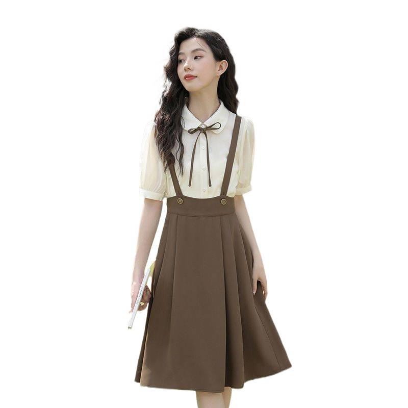 Women's Summer College Style Shirt with Slimming Camisole Dress