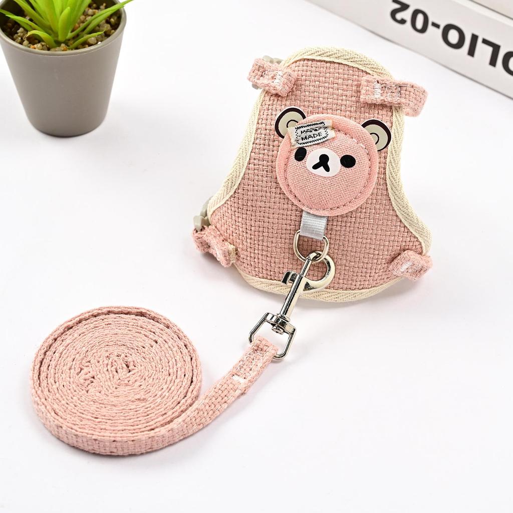 Justerbar sele och koppelset för små hundar, katter och kaniner