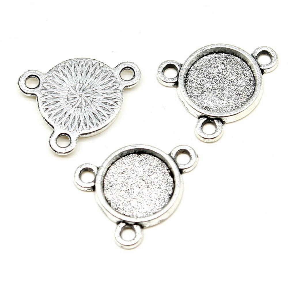 Multi Size Blank Bases Tray Three Loop Bezel Charm Base Connectors For Earrings Making