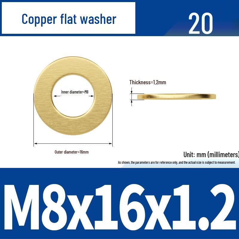 Ultra-Thin Brass Flat Washer Round Shim (Sizes M2-M20)