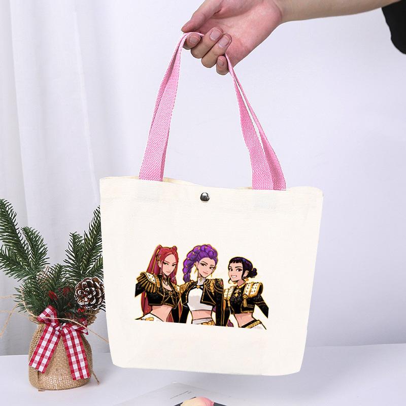 K-Pop Animation Cartoon Printing High Value Fashion Simple Canvas Bag Going Out Portable Shopping Bag Handbag