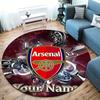 Arsenal F Benutzerdefinierter Name Runder Teppich, Teppich für Wohnzimmer Schlafzimmer Sofa Spielzimmer Dekoration, Rutschfeste Fußmatte
