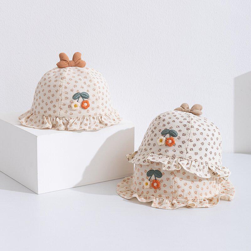 Korean Style Children's Sun Protection Lace Bucket Hat for Girls