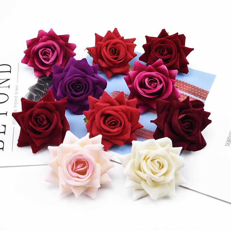 Artificial Flower Flannel Roses Wedding Bridal Accessories Hot Selling Gardens Home Vase Party Decorative  DIY Gifts Scrapbook