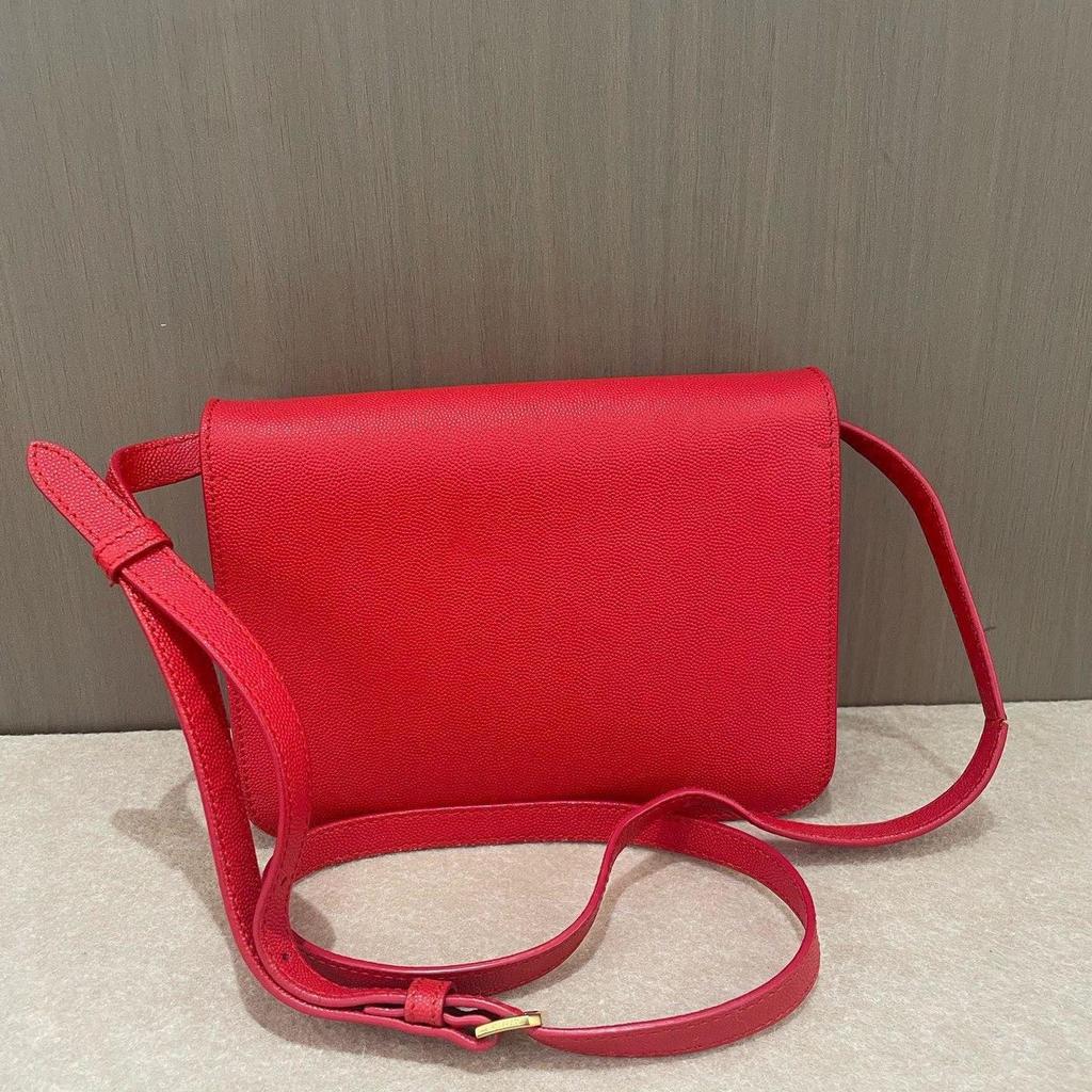 [Pre-Owned] Tb Mini Red Leather Shoulder Bag With Gold Hardware - Good #MZU1M8
