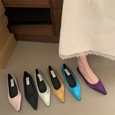 Fashion 2024 Fashion Breathable Satin Finish Ballet Flats Women Mesh Casual Shoes Soft Rubber Sole Pointed Toe Slip On Loafers Zapatos