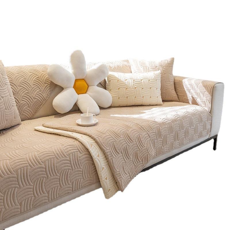 Abraded Fabric Sofa Cushion, Universal Seat Cushion Cover Cloth For All Seasons, Simple And Modern Non-Slip Seat Cushion, Sofa Cover Towel