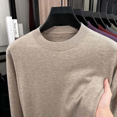 Herren Wollpullover mit Rundhalsausschnitt - Langarm, Lässig, Vielseitige Strickware für Frühling und Herbst.