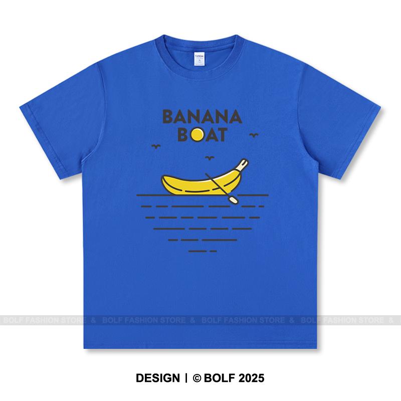 Women's Banana Boat Printed T-Shirt 100% Cotton Oversized Tropical Graphic Tees for Men Summer Tops Vacation Streetwear