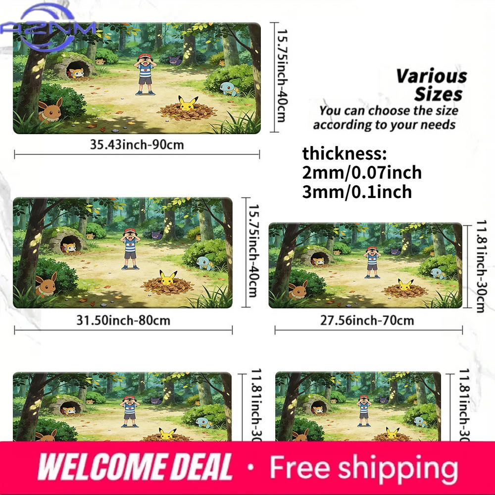 Bulbasaur Green Grass Field Gaming Mouse Pad NonSlip Desk Mat 40x80x0.2cm