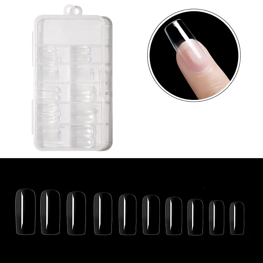 FDSHIP 100 PCS French Nails Artificial Nails Art Set (Clear)