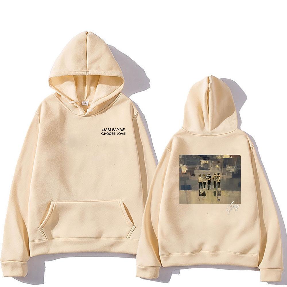 Liam Payne Choose Love Hoodie Mode Herren/Damen Hoodies Harajuku Ästhetik Unisex Winter Fleece Pullover Sweatshirt Vintage