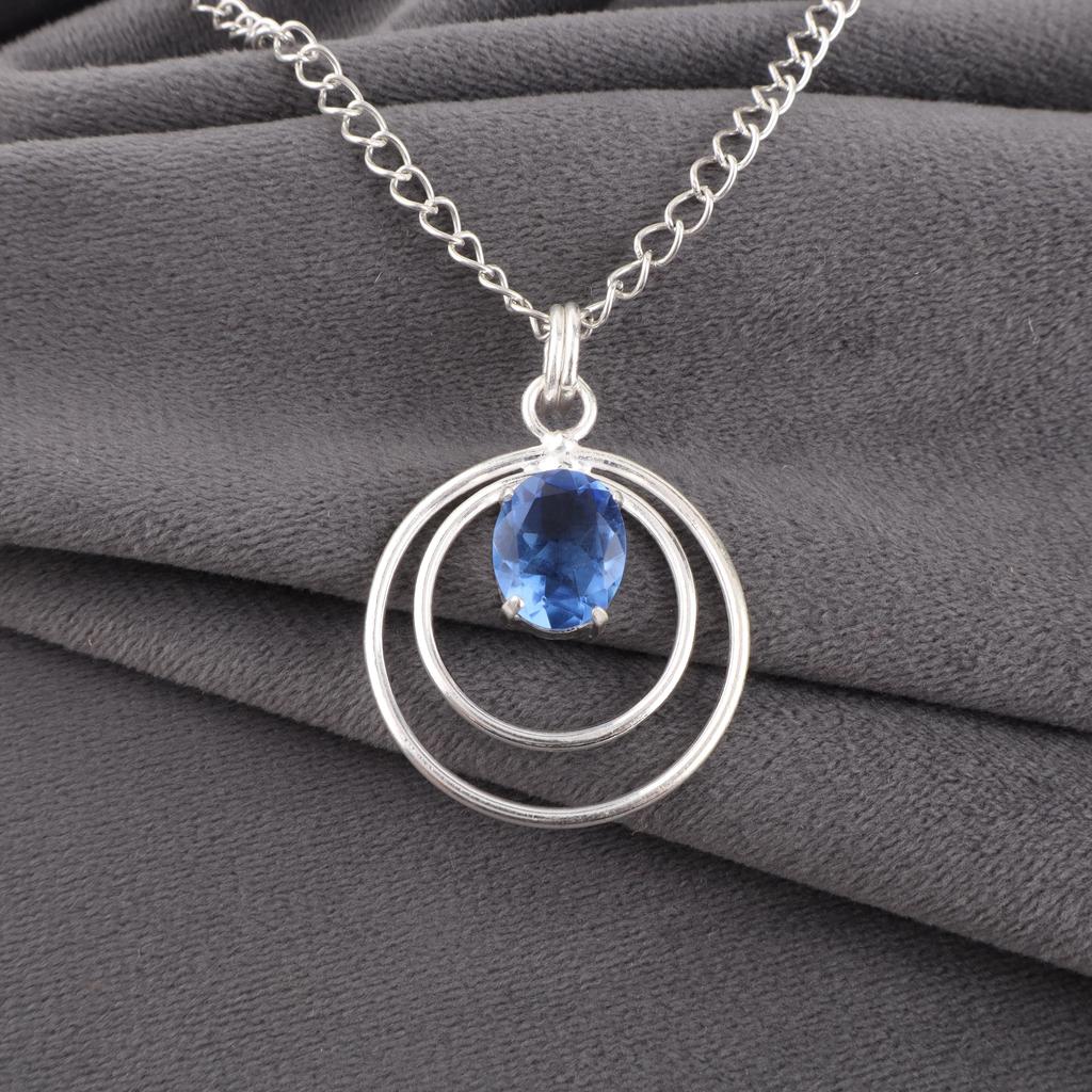 Tanzanite Handmade Gemstone Pendant, 925 Solid Sterling Silver Pendant Antique Jewelry, Pendant For Engagement Gift