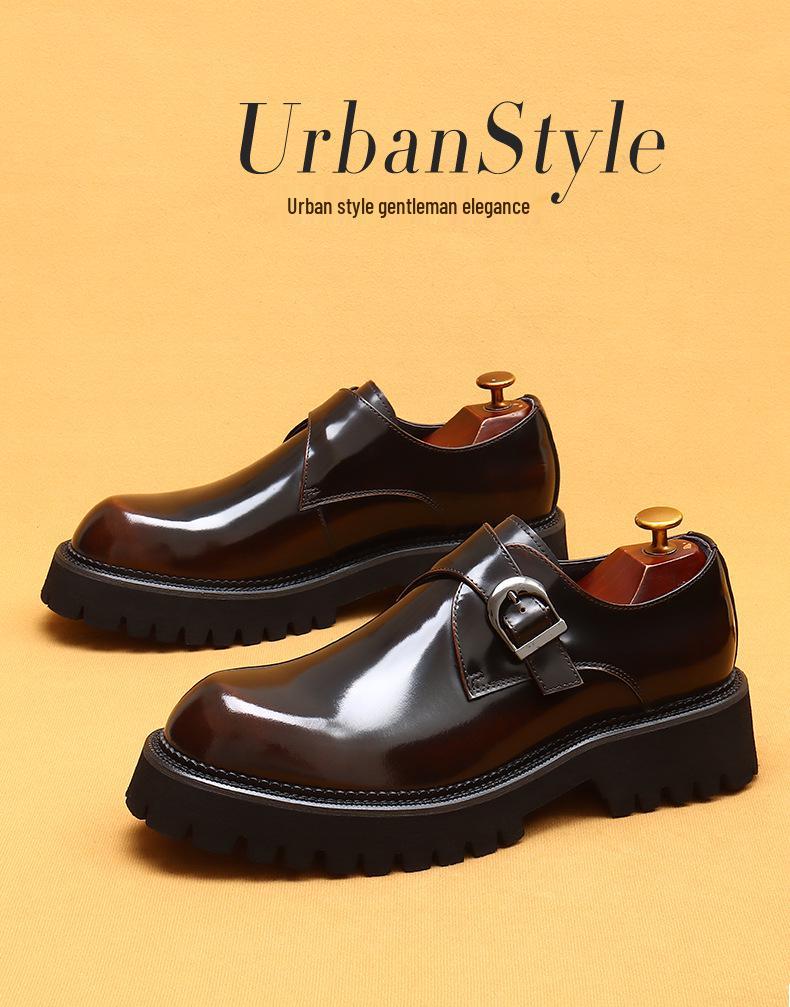 Pre-Sale: Men's Genuine Leather Thick-Soled Monks - British Business Casual