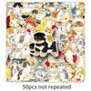 50 New Hand-painted Kitten Cartoon Stickers Personalized Cute Decorative Water Cup Mobile Phone Case Stickers