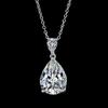 925 Sterling Silver Necklace Zircon Water Droplet Pendant  for Women Wedding Jewelry Fine Accessories Fashion Party Gifts