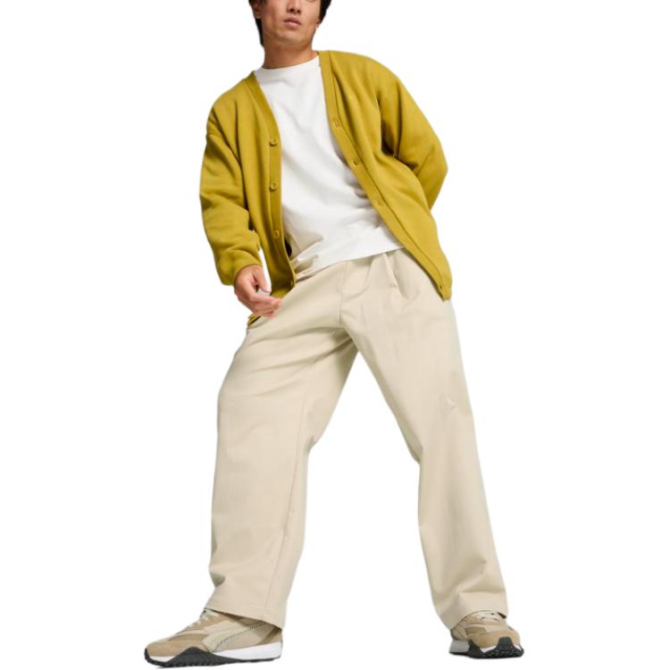 Puma Cardigan artigianale a maglia a maniche lunghe con scollo a V a tinta unita unisex cardigans marrone 629967-21