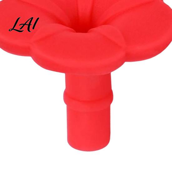 Silicone Hummingbird Feeder Parts 4PCS Replacement Parts Simulated Red Flowers Shape Universal Scratch-free Bird Part Fit Waterproof Accessories,