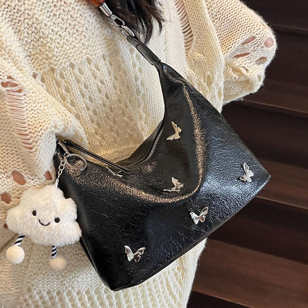 Foreign butterfly small bag women's 2025 new Korean version retro niche messenger bag fashion casual underarm shoulder bag