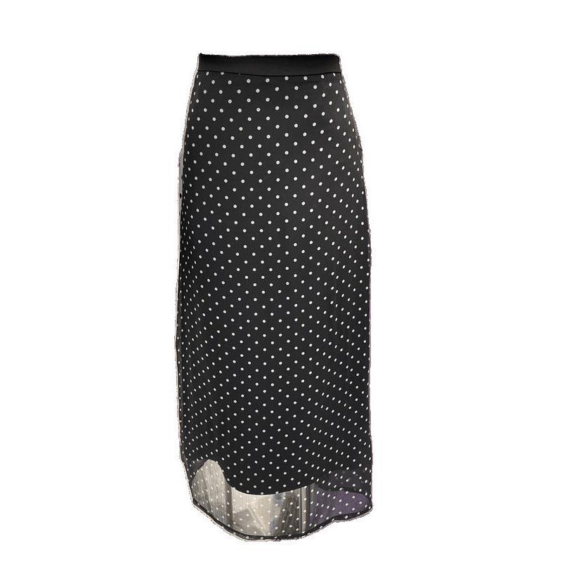 Spring 2025 Women's French Polka Dot High Waist A-line Skirt