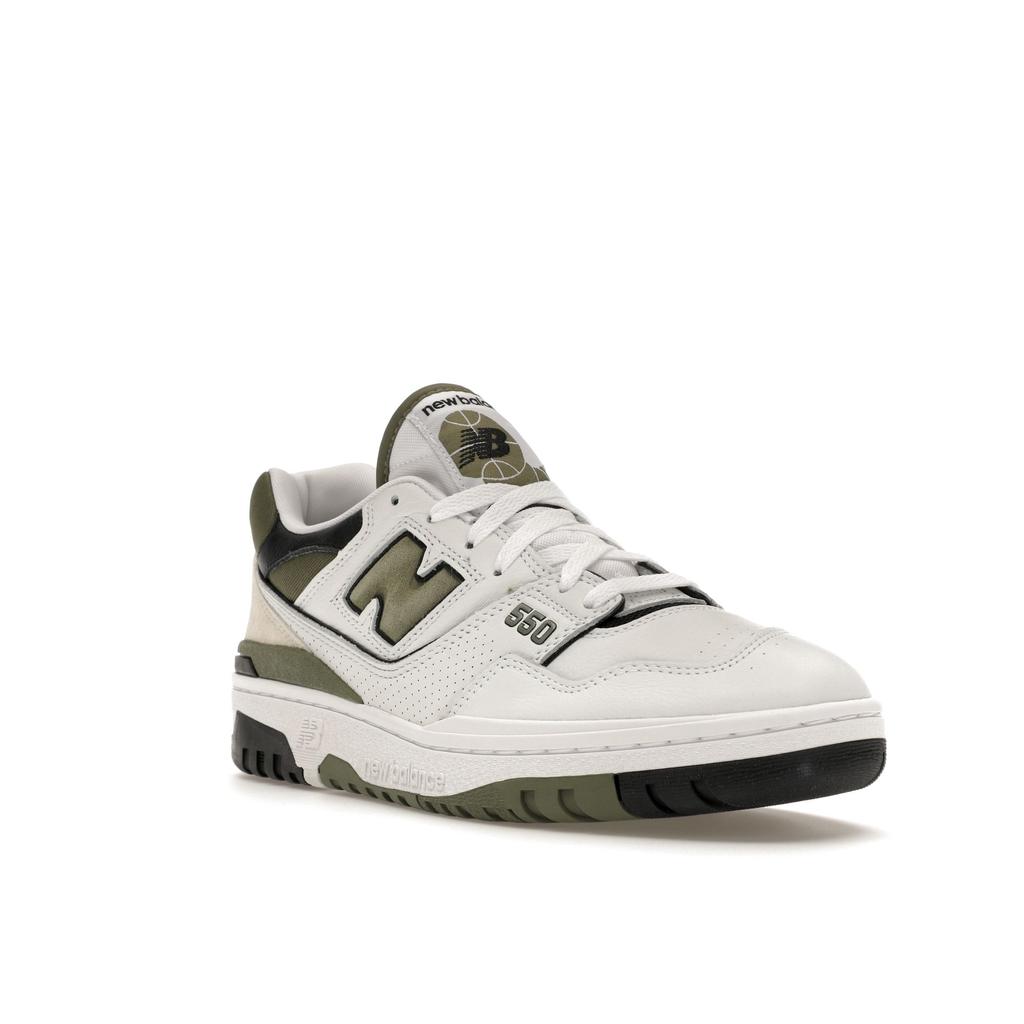 New Balance 550 White Dark Olivine Men Sneakers Black BB550DOB