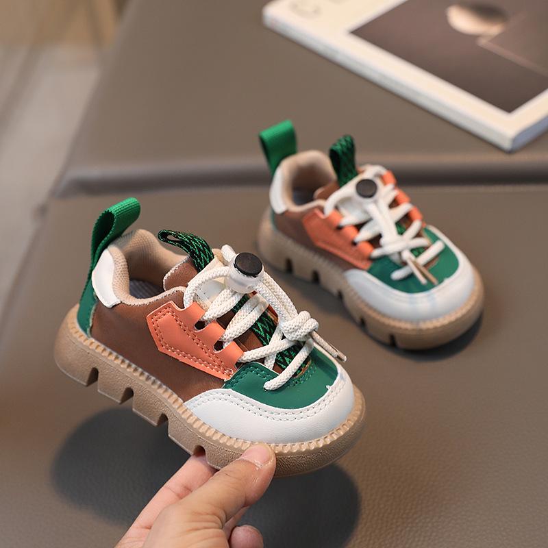 

Autumn Kids Korean Style Color Block Sneakers - Boys Trendy Toddler Shoes 21-25 (order in sets of 5) хакі/коричневий