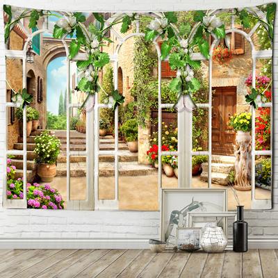 Garden Plant Scenery Tapestry Wall Hanging Bohemian Minimalist Aesthetics Room Dining Room Background Decor Fabric