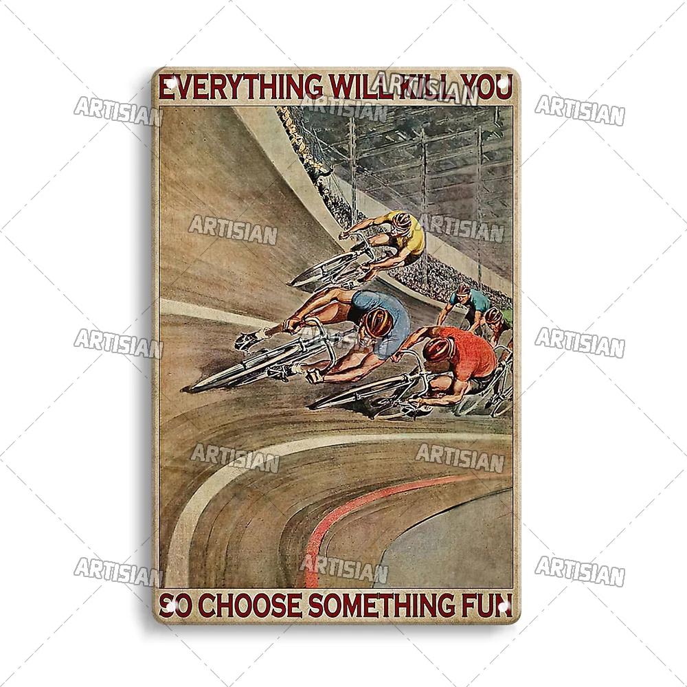 Artisian Cycling Metal Sign Bicycle Tin Plate Bike Decorative Plaque Sport Wall Decor Garage Bar Pub Club Hotel Cafe Kitchen