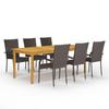 VidaXL 7-Piece Garden Dining Set Patio Dining Furniture Living Room Table and Dining Chairs 3067877