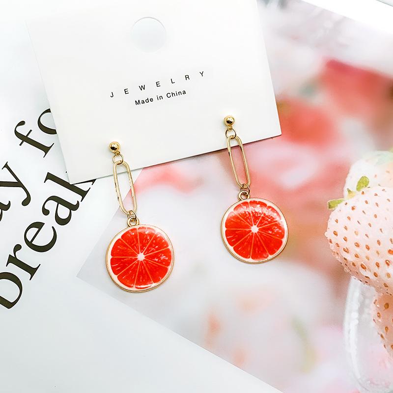Summer Small Fresh And Cute Fruit Ear Studs Watermelon Strawberry Apple Long Earrings Temperament Earrings Earrings Earrings Female