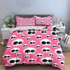 Pink Skull Pattern Decoration Set Exquisite Three-Piece Bedding Set Gift For Kids And Adults