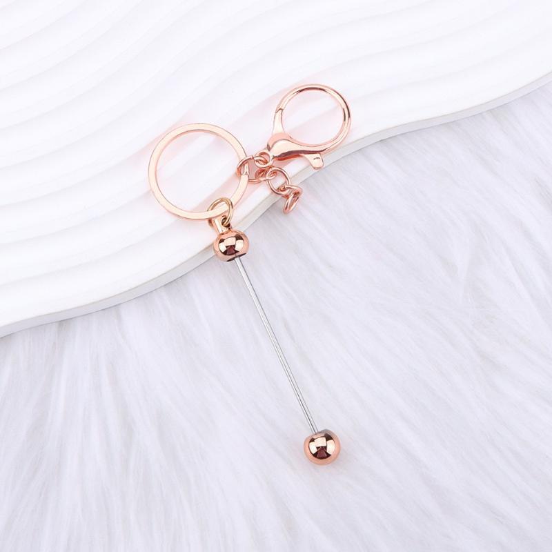6Pcs Metal Beadable Keychain Bars Beading Key Chain Bar Blanks For Beads Pendant Jewelry Charms Lanyard Diy Crafts Gift