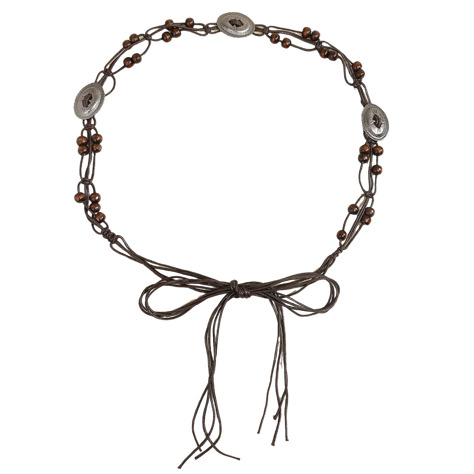 Artisan Brown Beaded Waist Jewelry Waistband Body Chain For Women Men Retro Fashion Decoration 1 кофейный