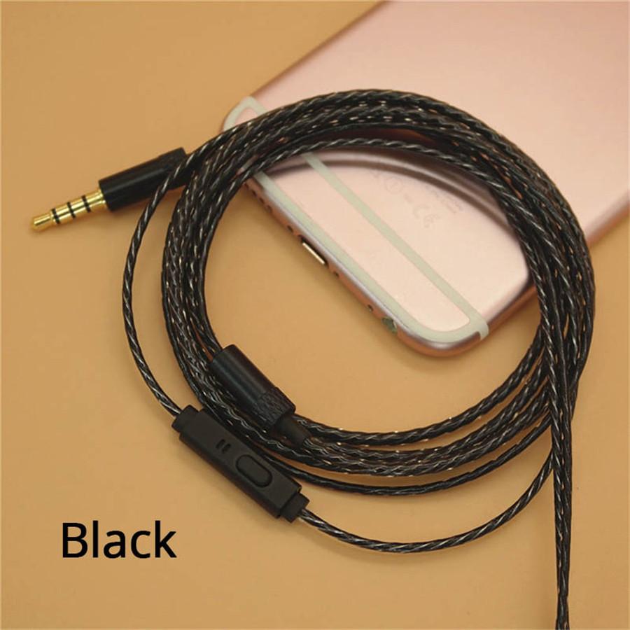 

Кабель для наушников Xiaomi Huawei, аудиокабели для наушников с разъемом 3,5 мм, сделай сам с микрофоном, замена гарнитуры, аксессуары для наушников чёрный