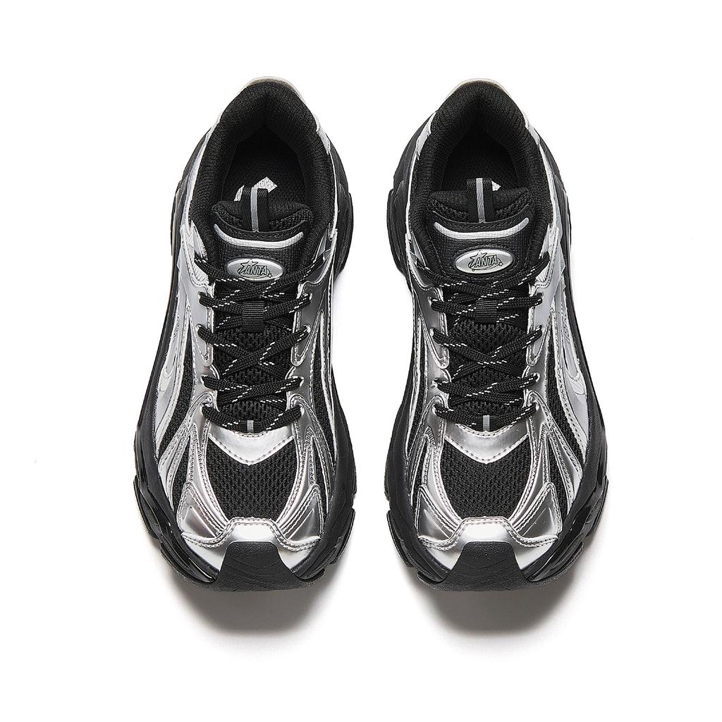 Anta Star Moon 3 Mecha Shoes Slip Resistant Abrasion Resistant Casual Shoes Women's Basic Black/Silver 922548891-2