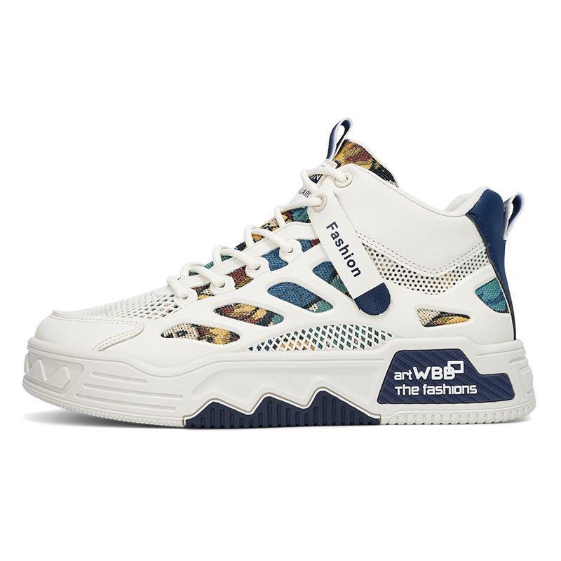 

2024 осень и зима новые мужские высокие кроссовки для серфинга, молодые студенты, белые туфли, прямая трансляция на платформе, спорт, мужская обувь для страхования труда 44