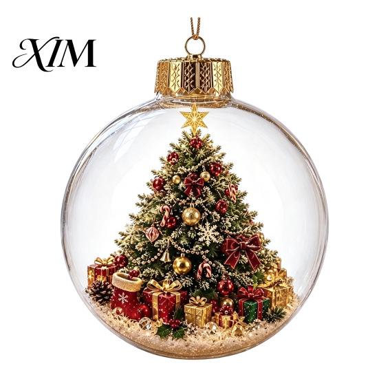 Christmas Gifts for Family Story Ornament, Acrylic Hanging Angel Santa Claus Holiday Home Decorations Candy House Designs, Ball Shape Festive