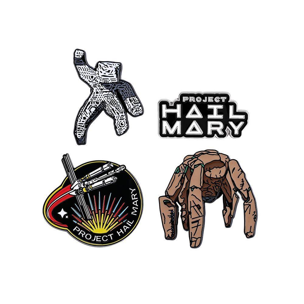 2026 HotNew Premium 4 Pack Project Hail Mary Sci-Fi Space Metal Enamel Pins Badge Brooch Backpack Jacket Decor Collectible Gifts