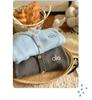 Infant Knit Romper with Blue Letter Embroidery - Autumn/Winter Two-Piece Design