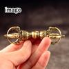 PLEGOOD Vajra (Nine-pronged Vajra) - Brass - Esoteric Buddhist Ritual Implement - Amulet for Protection Against Evil Spirits and Misfortune - Meditati