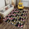 Colorful "LOVE" Text Pattern Rug suitable as a non-slip mat for the living room or bedroom sofa