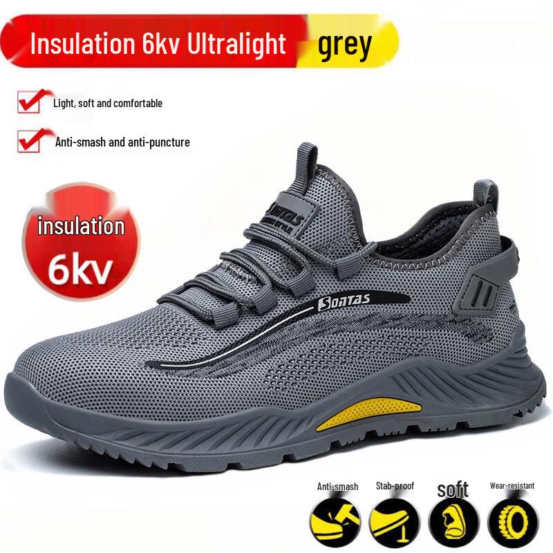 Men s Breathable Anti-Smash Puncture-Proof Safety Shoes 40