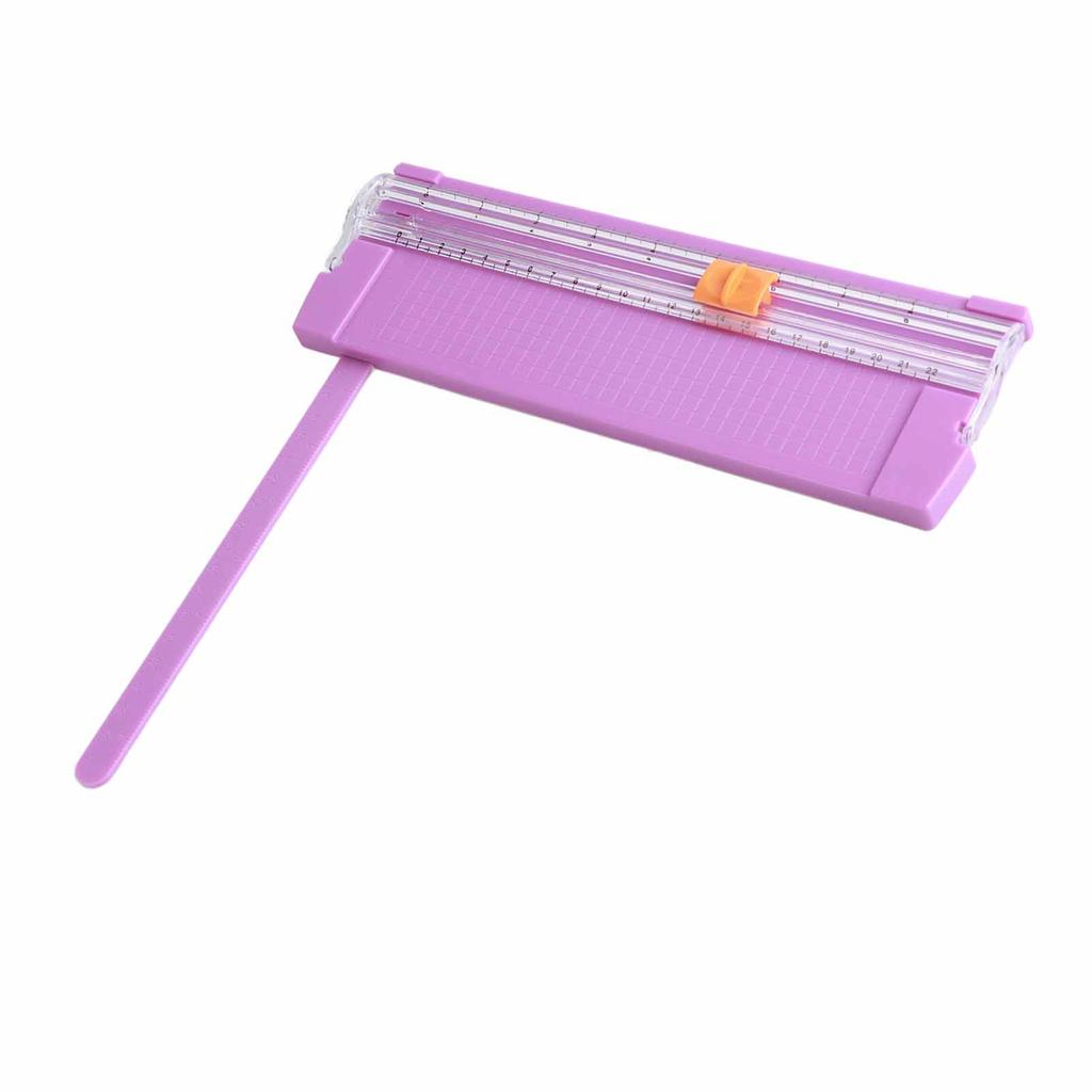 Paper Cutter Small Mini Folding Clear Scale Burrs Free Carbon Steel Cutting Scrapbook Paper Trimmer Purple